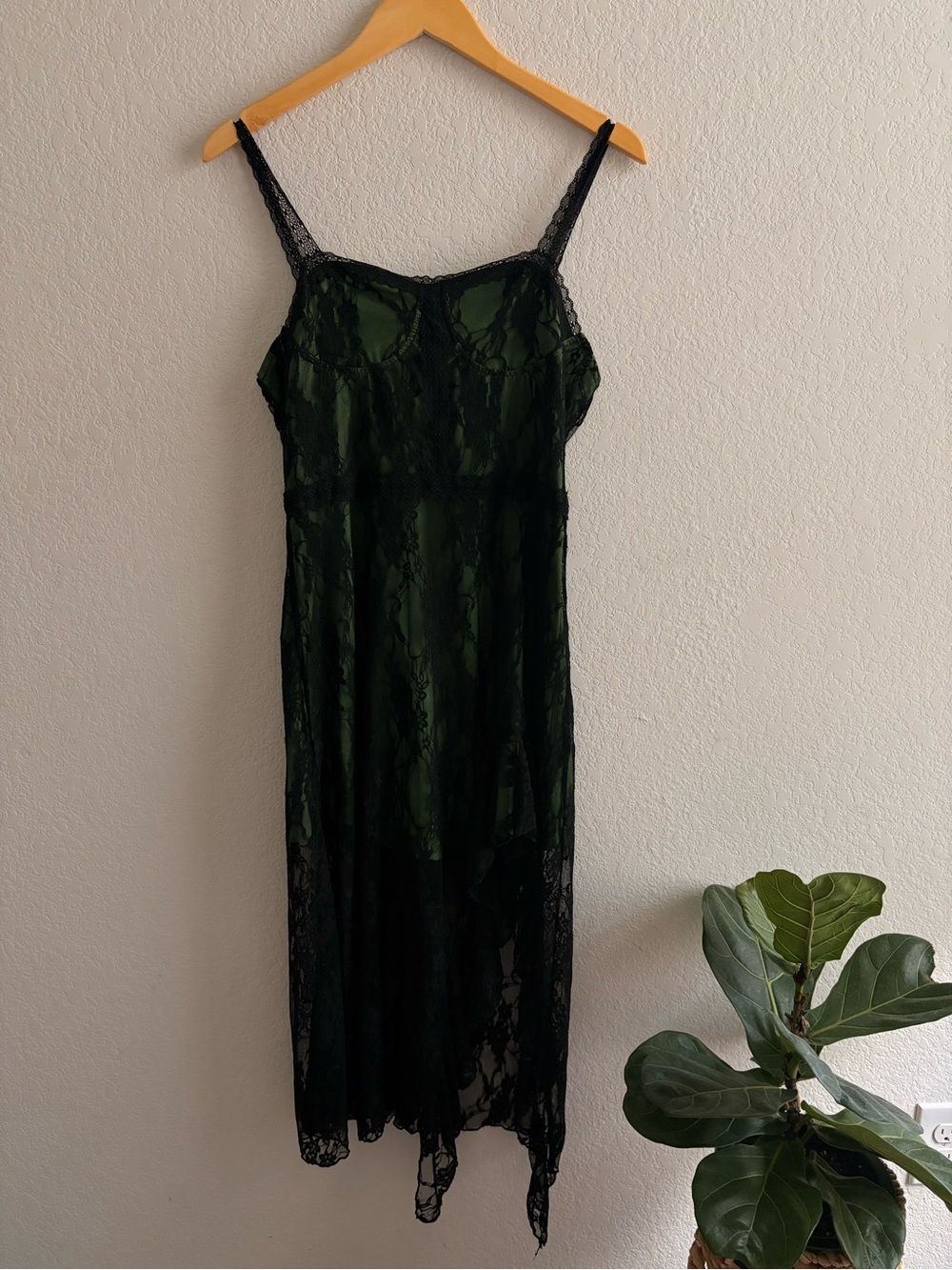 Cider Women’s Lace Mini Dress Black-dark Green Medium NWT